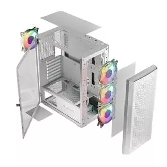 LOGIC Carcasă pentru PC Aramis ARGB MIDI 1x USB 3.0, 2x USB 2.0   audio, alb, fără sursă de alimentare