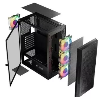 LOGIC Carcasă pentru PC Aramis ARGB MIDI 1x USB 3.0, 2x USB 2.0 audio, negru, fără sursă de alimentare LOGIC Carcasă pentru PC Aramis ARGB MIDI 1x USB 3.0, 2x USB 2.0 audio, negru, fără sursă de alimentare