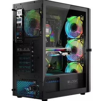 LOGIC Carcasă pentru PC Aramis ARGB MIDI 1x USB 3.0, 2x USB 2.0 audio, negru, fără sursă de alimentare LOGIC Carcasă pentru PC Aramis ARGB MIDI 1x USB 3.0, 2x USB 2.0 audio, negru, fără sursă de alimentare