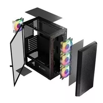 LOGIC Carcasă pentru PC Aramis ARGB MIDI 1x USB 3.0, 2x USB 2.0 audio, negru, fără sursă de alimentare LOGIC Carcasă pentru PC Aramis ARGB MIDI 1x USB 3.0, 2x USB 2.0 audio, negru, fără sursă de alimentare