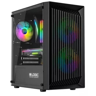 LOGIC Carcasă pentru PC Atos ARGB MINI 1x USB 3.0, 2x USB 2.0   audio, negru, fără sursă de alimentare