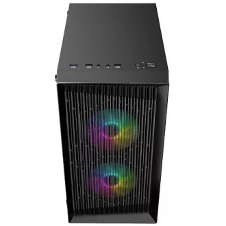 LOGIC Carcasă pentru PC Atos ARGB MINI 1x USB 3.0, 2x USB 2.0   audio, negru, fără sursă de alimentare