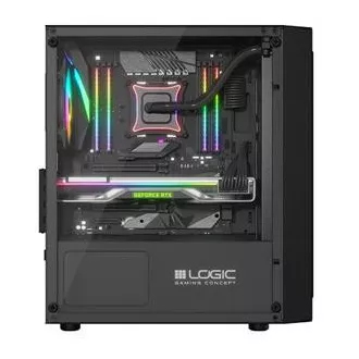 LOGIC Carcasă pentru PC Atos ARGB MINI 1x USB 3.0, 2x USB 2.0   audio, negru, fără sursă de alimentare