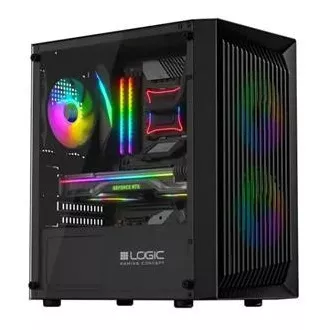 LOGIC Carcasă pentru PC Atos ARGB MINI 1x USB 3.0, 2x USB 2.0   audio, negru, fără sursă de alimentare