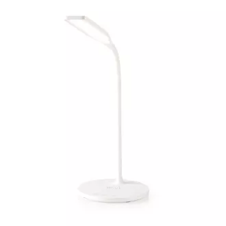 Nedis LTLGQ4M2WT - Lampă LED cu încărcător wireless | Dimmer | 15 W | Cu amortizare | Alb