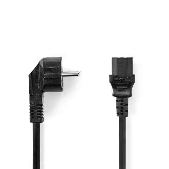 Nedis CEGL11075BK20 - Cablu de alimentare | Mufă tip F | IEC-320-C1 | Înclinat | Înclinat | 2,00 m | Negru