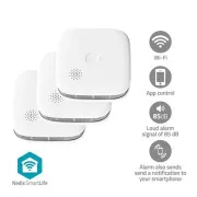 Detector de fum Nedis WIFIDS21WT SmartLife | Wi-Fi | Alimentat cu baterie | Durată de viață a senzorului: 10 ani | 85 dB | Alb | 1 buc.