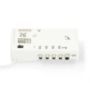 Nedis SAMP42244WT - Amplificator de antenă CATV | Câștig: 20 dB | 47 - 694 MHz | Număr de ieșiri: 4 | Control al câștigului | Alb