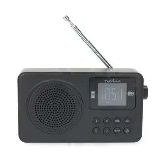 Nedis RDFM2225BK - Radio FM | 2 W | Alimentat prin baterie / Alimentat prin USB | Digital | 2 W | Dimensiunea ecranului: 1,77"