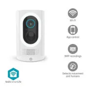 Nedis WIFICBO33WT - Cameră de exterior SmartLife | Wi-Fi | Spotlight | 3MP Full HD 1296p | IP65 | Senzor de mișcare | Alb