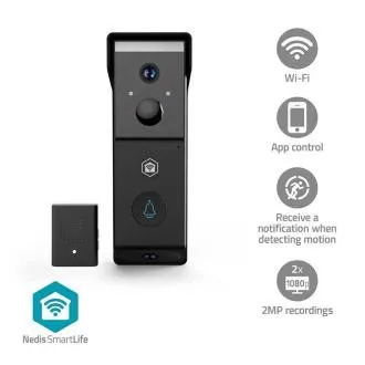 Nedis WIFICDP31BK - Videointerfon SmartLife | Wi-Fi | Alimentat cu baterie | 2x Full HD 1080p | IP54 | Senzor de mișcare Nedis WIFICDP31BK - Videointerfon SmartLife | Wi-Fi | Alimentat cu baterie | 2x Full HD 1080p | IP54 | Senzor de mișcare