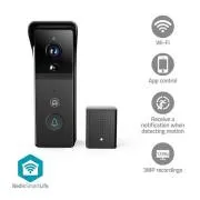 Videointerfon Nedis WIFICDP21BK SmartLife | Wi-Fi | Alimentat cu baterie | 3MP Full HD 1296p | IP54 | Senzor de mișcare