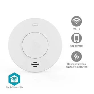 Detector de fum Nedis WIFIDS30WT SmartLife | Alimentat cu baterii | Durata de viață a senzorului: 10 ani | 85 dB | Alb