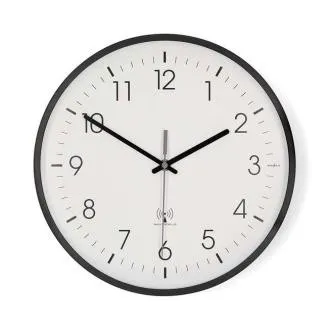 Nedis CLWA6226BK - Ceas de perete | Diametru: 300 mm | Plastic | Timp radiocomandat | Mecanism silențios | Alb / Negru Nedis CLWA6226BK - Ceas de perete | Diametru: 300 mm | Plastic | Timp radiocomandat | Mecanism silențios | Alb / Negru