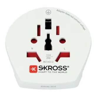 Skross SKR1500211EC - Adaptor de călătorie din lume către Europa pentru dispozitive cu 2 și 3 pini din peste 220 de destinații