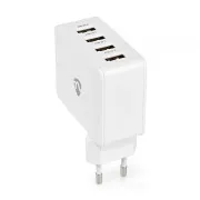 Nedis WCHA20BKUC - Încărcător de perete | 20 W | GaN | PD3.0 | Funcție de încărcare rapidă | 2 ieșiri | USB-A / USB-C | Negru