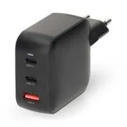 Încărcător de perete Nedis WCGPD45W100WT | 45 W | GaN | PD3.0 | Funcție de încărcare rapidă | 2 ieșiri | 2x USB-C | Alb