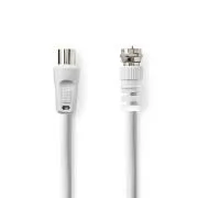 Nedis CSGL41000WT30 - Cablu satelit și antenă | F mascul | F mascul | 75 Ohm | Dublu ecranat | 3m | Alb