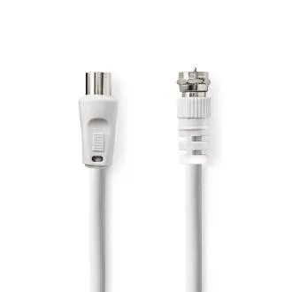 Nedis CSGL41000WT30 - Cablu satelit și antenă | F mascul | F mascul | 75 Ohm | Dublu ecranat | 3m | Alb