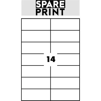 SPARE PRINT PREMIUM Etichete autoadezive albe, 100 de coli A4 într-o cutie (1 coală/14x etichetă 105x42,3 mm) SPARE PRINT PREMIUM Etichete autoadezive albe, 100 de coli A4 într-o cutie (1 coală/14x etichetă 105x42,3 mm)