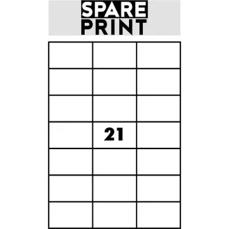 SPARE PRINT PREMIUM Etichete autoadezive albe, 100 de coli A4 într-o cutie (1 coală/21x etichetă 70x42,3mm)