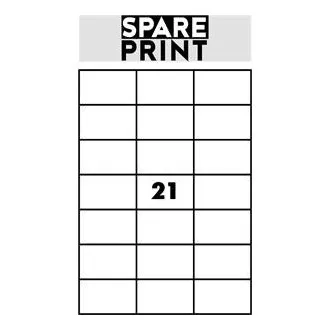 SPARE PRINT PREMIUM Etichete autoadezive albe, 100 de coli A4 într-o cutie (1 coală/21x etichetă 70x42,3mm)