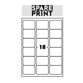 SPARE PRINT PREMIUM Etichete albe autoadezive, 100 de coli A4 într-o cutie (1 coală/18x etichetă 68x47mm) SPARE PRINT PREMIUM Etichete albe autoadezive, 100 de coli A4 într-o cutie (1 coală/18x etichetă 68x47mm)