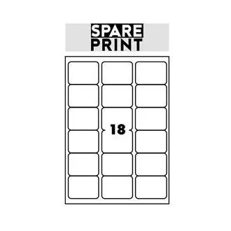 SPARE PRINT PREMIUM Etichete albe autoadezive, 100 de coli A4 într-o cutie (1 coală/18x etichetă 68x47mm) SPARE PRINT PREMIUM Etichete albe autoadezive, 100 de coli A4 într-o cutie (1 coală/18x etichetă 68x47mm)