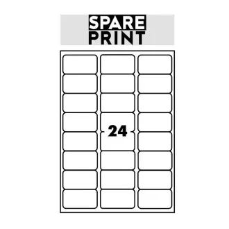 SPARE PRINT PREMIUM Etichete albe autoadezive, 100 de coli A4 într-o cutie (1 coală/24x etichetă 68x36mm) SPARE PRINT PREMIUM Etichete albe autoadezive, 100 de coli A4 într-o cutie (1 coală/24x etichetă 68x36mm)