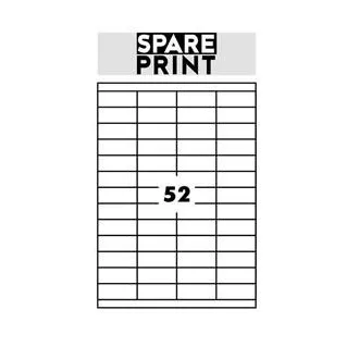 SPARE PRINT PREMIUM Etichete albe autoadezive, 100 de coli A4 într-o cutie (1 coală/52x etichetă 52,5x21,2mm)