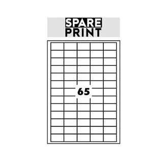 SPARE PRINT PREMIUM Etichete autoadezive albe, 100 de coli A4 într-o cutie (1 coală/65x etichetă 38x21mm)