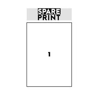 SPARE PRINT PREMIUM Etichete albe autoadezive, 100 de coli A4 într-o cutie (1 coală/1x etichetă 210x297mm)