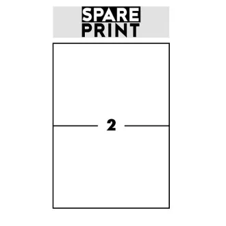 SPARE PRINT PREMIUM Etichete albe autoadezive, 100 de coli A4 într-o cutie (1 coală/2x etichetă 210x148,5 mm) SPARE PRINT PREMIUM Etichete albe autoadezive, 100 de coli A4 într-o cutie (1 coală/2x etichetă 210x148,5 mm)