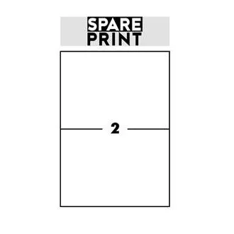 SPARE PRINT PREMIUM Etichete albe autoadezive, 100 de coli A4 într-o cutie (1 coală/2x etichetă 210x148,5 mm) SPARE PRINT PREMIUM Etichete albe autoadezive, 100 de coli A4 într-o cutie (1 coală/2x etichetă 210x148,5 mm)