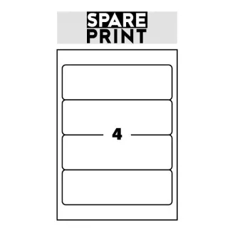 SPARE PRINT PREMIUM Etichete albe autoadezive, 100 de coli A4 într-o cutie (1 coală/4x etichetă 192x61mm)
