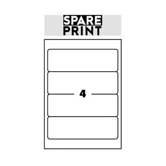 SPARE PRINT PREMIUM Etichete albe autoadezive, 100 de coli A4 într-o cutie (1 coală/4x etichetă 192x61mm)