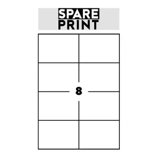 SPARE PRINT PREMIUM Etichete albe autoadezive, 100 de coli A4 într-o cutie (1 coală/8x etichetă 105x74mm)