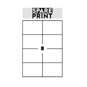SPARE PRINT PREMIUM Etichete albe autoadezive, 100 de coli A4 într-o cutie (1 coală/8x etichetă 105x74mm)