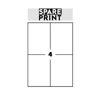 SPARE PRINT PREMIUM Etichete albe autoadezive, 100 de coli A4 într-o cutie (1 coală/4x etichetă 105x148mm)