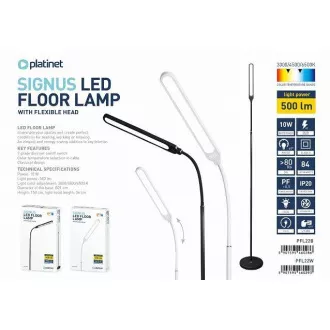 Lampă de podea PLATINET SIGNUS 10W 84 LED 500 lumeni, neagră, înălțime 150cm