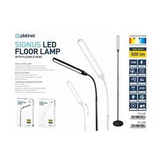 Lampă de podea PLATINET SIGNUS 10W 84 LED 500 lumeni, neagră, înălțime 150cm