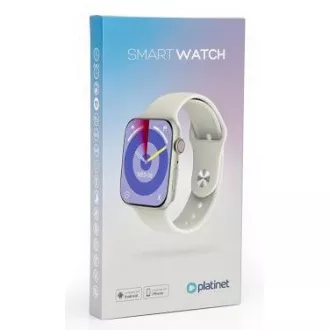 Ceas sport inteligent PLATINET, BLUETOOTH, NFC, alb