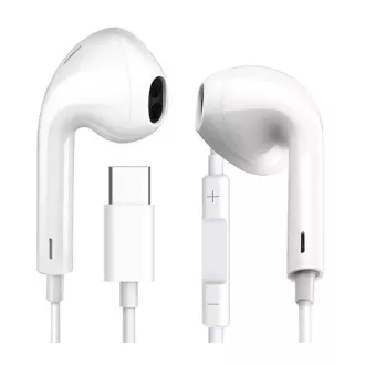 Căști PLATINET FIESTA cu microfon USB-C albe Căști PLATINET FIESTA cu microfon USB-C albe