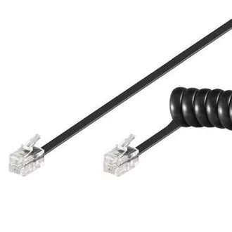 Cablu pentru căști PremiumCord Telefon răsucit 4 fire 2m - negru