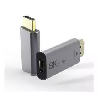 Adaptor PremiumCord USB-C la HDMI rezoluție de imagine 8K@60Hz, 4K@144Hz Aluminiu