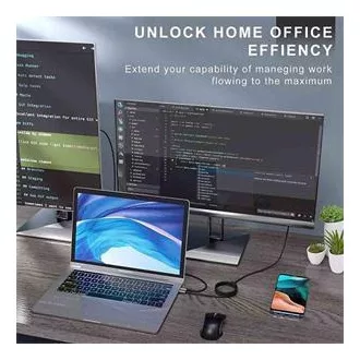 Adaptor PremiumCord USB-C la HDMI rezoluție de imagine 8K@60Hz, 4K@144Hz Aluminiu