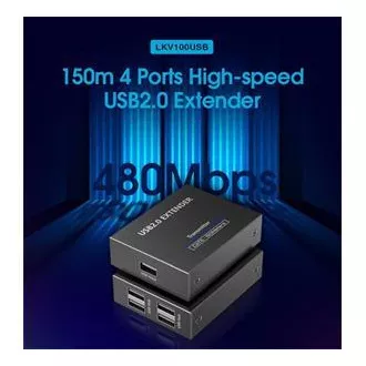 Extensor USB 2.0 PremiumCord cu 4 porturi peste Cat5/Cat5e/Cat6 până la 150 m Extensor USB 2.0 PremiumCord cu 4 porturi peste Cat5/Cat5e/Cat6 până la 150 m