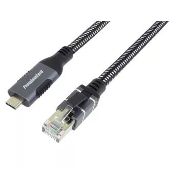 Cablu Ethernet PremiumCord USB-C -> LAN RJ45 10/100/1000 MBIT 1m