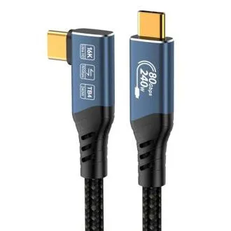 Cablu PremiumCord USB4 versiunea 2.0, 80Gbps, 16K@60Hz, 240W, Thunderbolt 3 și 4, îndoit, 1m Cablu PremiumCord USB4 versiunea 2.0, 80Gbps, 16K@60Hz, 240W, Thunderbolt 3 și 4, îndoit, 1m