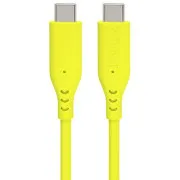 Cablu PremiumCord din silicon cu conectori USB-C 60W 480Mbps galben extra moale 1.5m